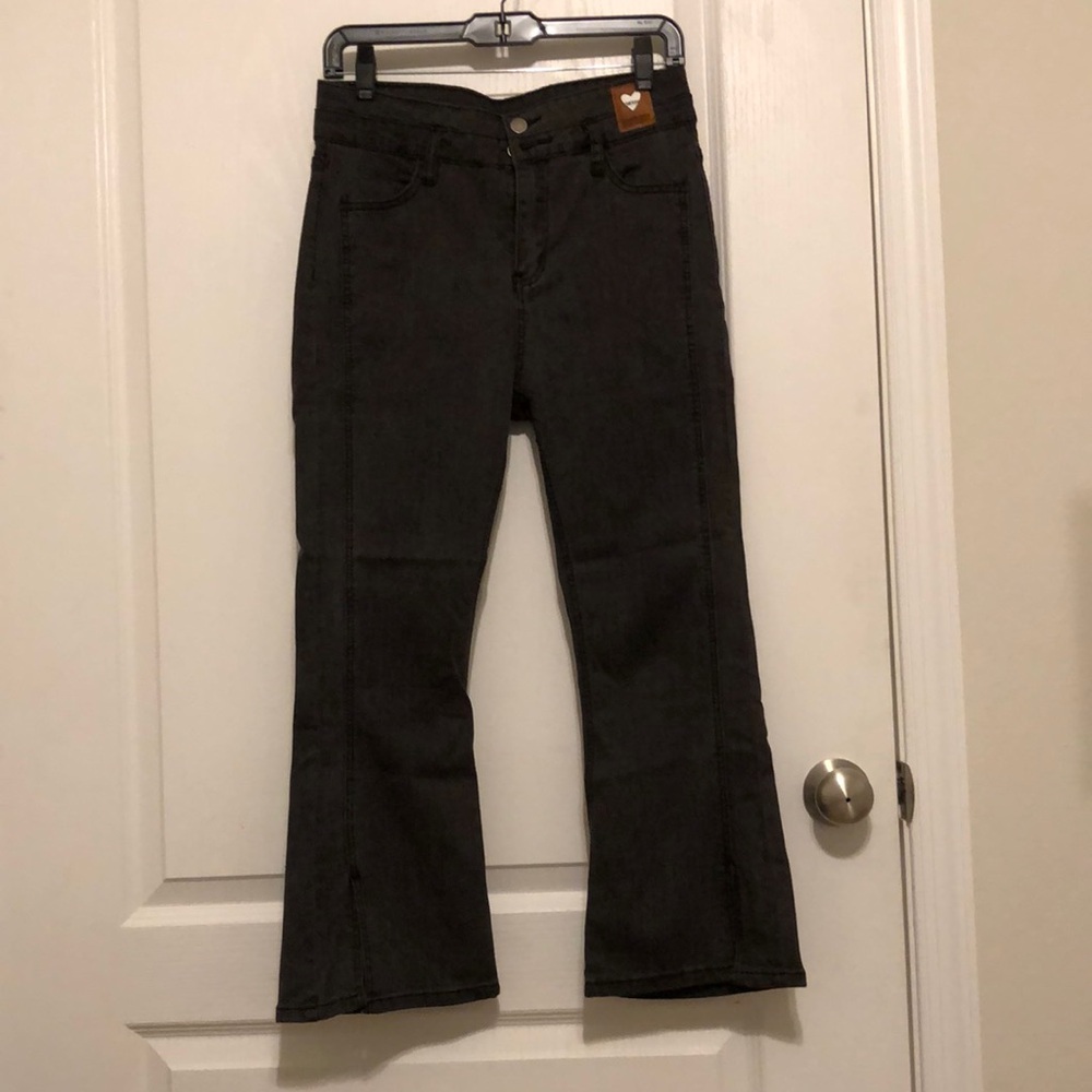 Stretch Denim Flared Jeans Pants